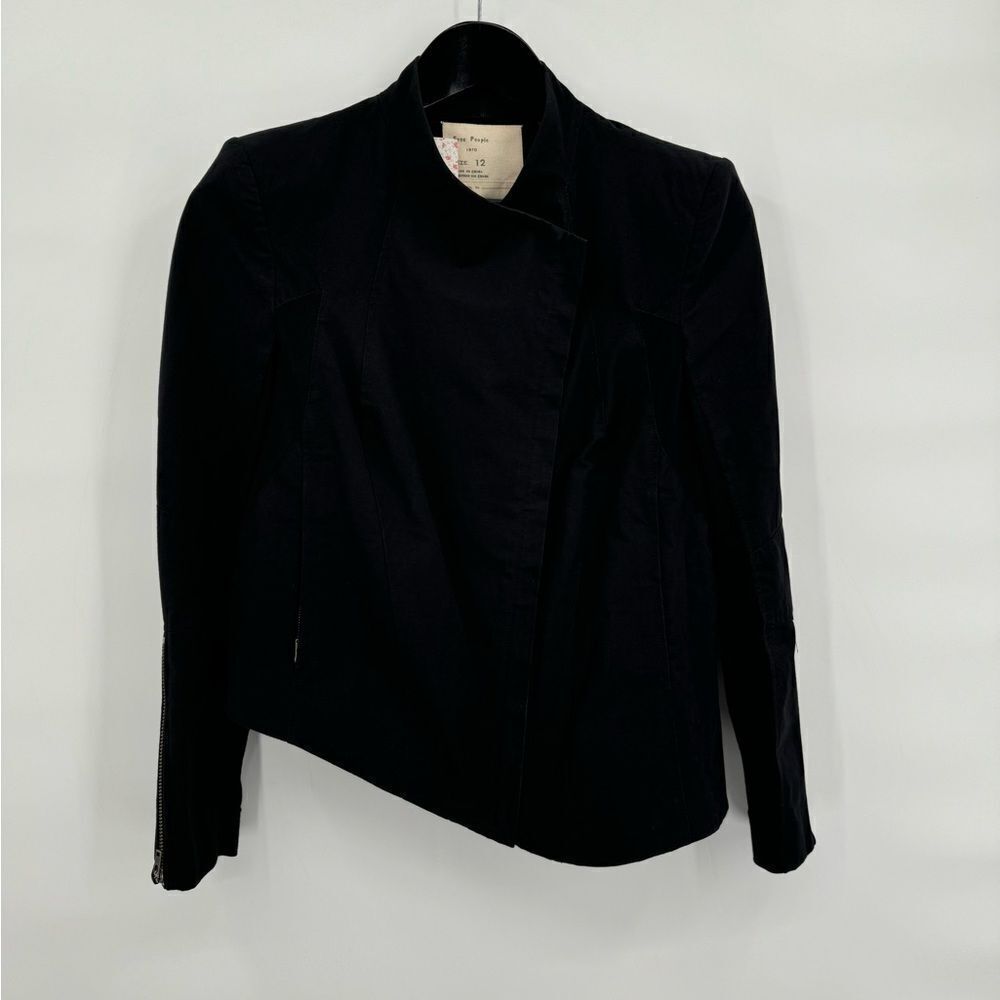 Black Asymmetric Zip Women's Jacket - Unbranded